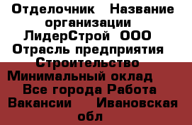 Отделочник › Название организации ­ ЛидерСтрой, ООО › Отрасль предприятия ­ Строительство › Минимальный оклад ­ 1 - Все города Работа » Вакансии   . Ивановская обл.